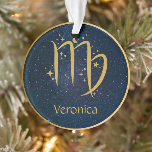Virgo het meisjessymbool goud gepersonaliseerd ornament (Boom)