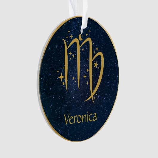 Virgo het meisjessymbool goud gepersonaliseerd ornament (voorkant)
