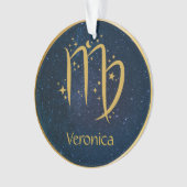 Virgo het meisjessymbool goud gepersonaliseerd ornament (voorkant)