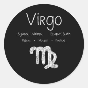 Virgo Horoscope Astrology Star Sign Birthday Gift Ronde Sticker