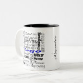 Virgo Horoscope Astrology Zodiac Collage Pattern Tweekleurige Koffiemok (Voorkant links)