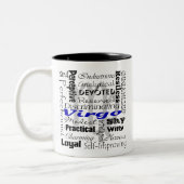 Virgo Horoscope Astrology Zodiac Collage Pattern Tweekleurige Koffiemok (Links)