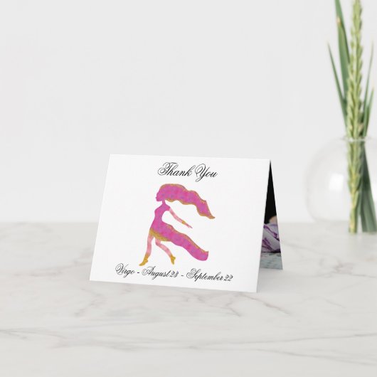 Virgo Impressionist Painting Style en Gold Bedankkaart (Voorkant)