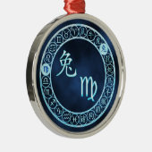 Virgo/konijn Metalen Ornament (Rechts)