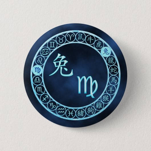 Virgo/konijn Ronde Button 5,7 Cm (Voorkant)