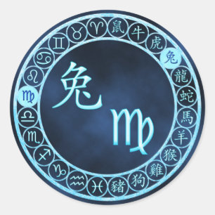 Virgo/konijn Ronde Sticker