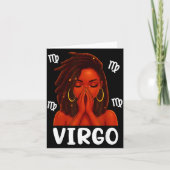 Virgo Loc'd Black Woman Pray Christian Zodiac Birt Kaart (Voorkant)