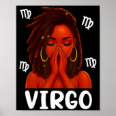 Virgo Loc'd Black Woman Pray Christian Zodiac Birt Poster (Voorkant)
