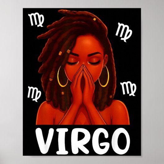 Virgo Loc'd Black Woman Pray Christian Zodiac Birt Poster (Voorkant)