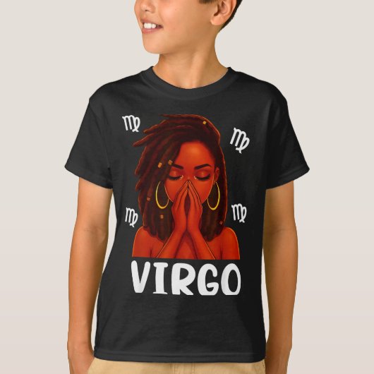 Virgo Loc'd Black Woman Pray Christian Zodiac Birt T-shirt (Voorkant)