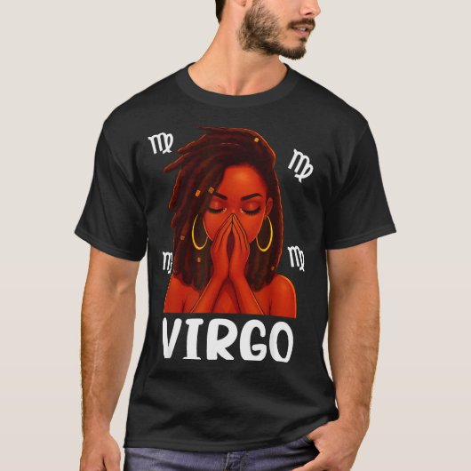 Virgo Loc'd Black Woman Pray Christian Zodiac Birt T-shirt (Voorkant)