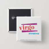 Virgo LtPink Vierkante Button 5,1 Cm (Voorkant /achterkant)