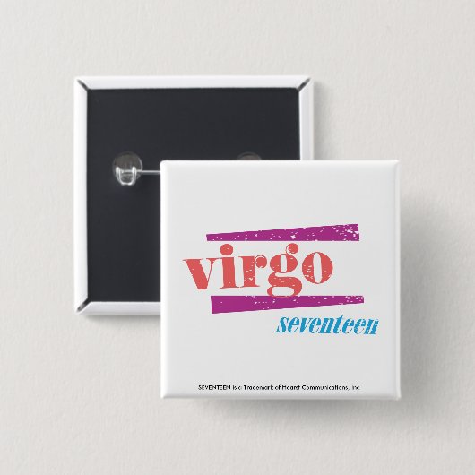 Virgo LtPink Vierkante Button 5,1 Cm (Voorkant /achterkant)