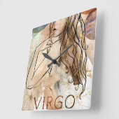 Virgo Maiden Earth teken astrologisch symbool goud Vierkante Klok (Hoek)