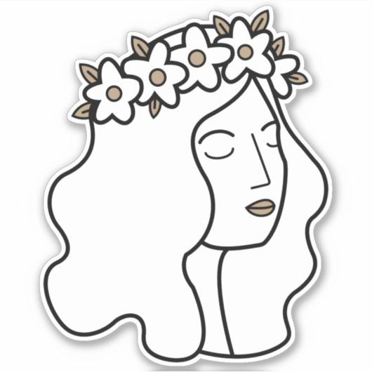 Virgo Maiden Earth teken astrologisch symbool Sticker (Voorkant)