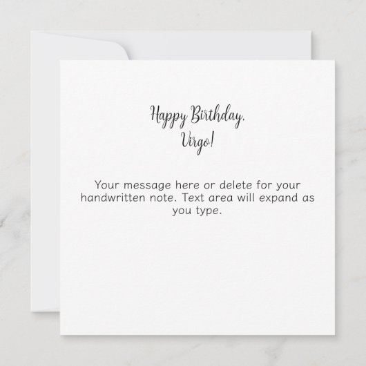Virgo Maiden Zodiac Astrology Celestial Birthday Kaart (Achterkant)