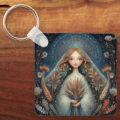 Virgo Maiden Zodiac Astrology Celestial Birthday Sleutelhanger (Voorkant)