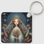 Virgo Maiden Zodiac Astrology Celestial Birthday Sleutelhanger (Achterkant)