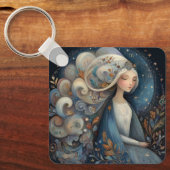 Virgo Maiden Zodiac Astrology Mystical Birthday Sleutelhanger (Voorkant)