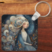 Virgo Maiden Zodiac Astrology Mystical Birthday Sleutelhanger (Achterkant)