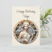 Virgo Maiden Zodiac Minimalistische Verjaardag Fla (Staand voorkant)