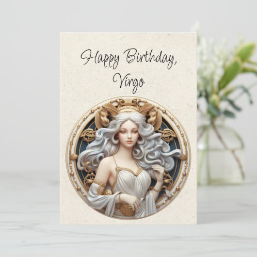 Virgo Maiden Zodiac Minimalistische Verjaardag Fla (Staand voorkant)