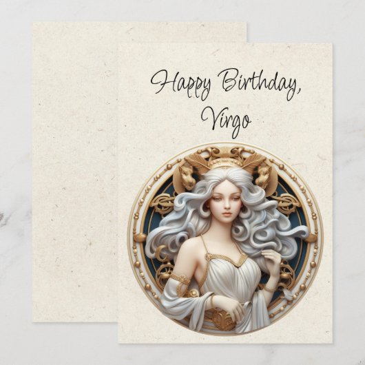 Virgo Maiden Zodiac Minimalistische Verjaardag Fla (Voorkant / Achterkant)