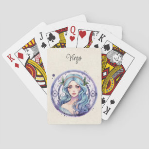 Virgo Maiden Zodiac Waterverf Pokerkaarten