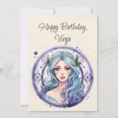 Virgo Maiden Zodiac Waterverf Verjaardag Flat Kaar (Voorkant)
