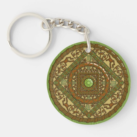 Virgo Mandala Acrylische Sleutelhanger (Voorkant)
