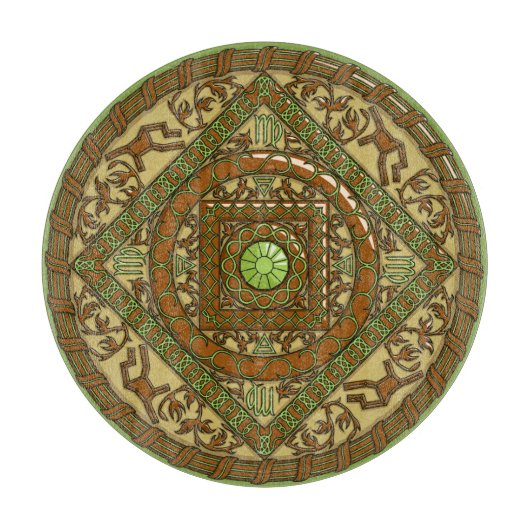 Virgo Mandala glazen snijplank (Voorkant)