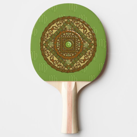 Virgo Mandala Ping Pong Paddle Tafeltennisbatje (Voorkant)