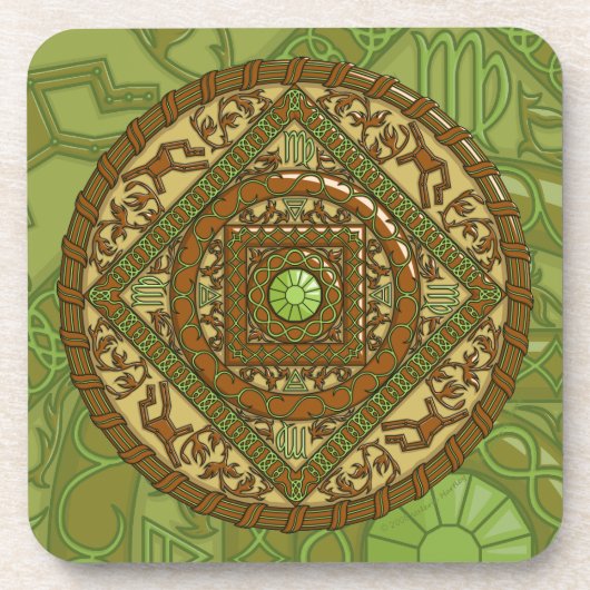 Virgo Mandala Square Onderzetter (Voorkant)