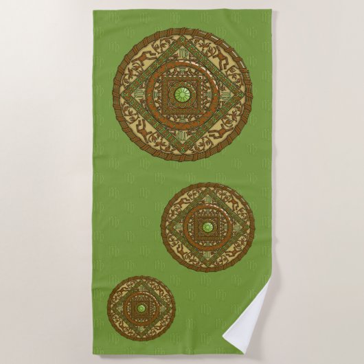 Virgo Mandala-strandhanddoek Strandlaken (Voorkant)
