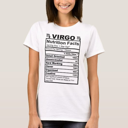 Virgo Nutrition Facts Zodiac Sign Horoscope - Cami T-shirt (Voorkant)