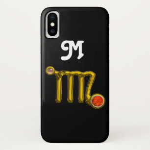 VIRGO ORANJE AGATE GOLD ZODIAC SIGN JEWEL MONOGRAM Case-Mate iPhone CASE