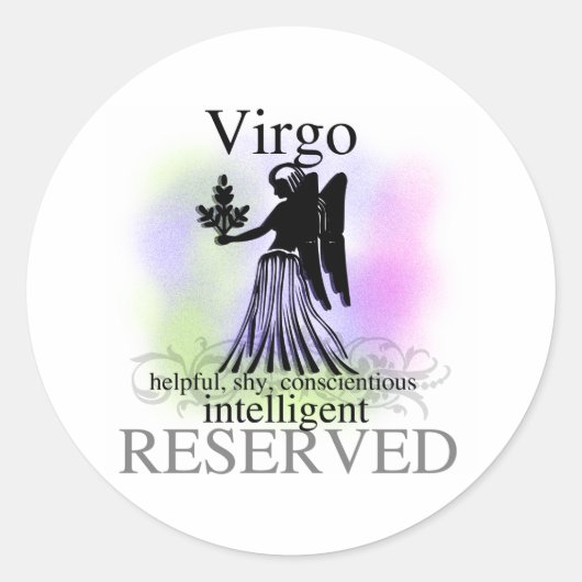 Virgo over jou ronde sticker (Voorkant)
