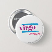 Virgo Paars Ronde Button 5,7 Cm (Voorkant /achterkant)