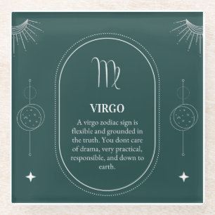 Virgo past naam 12 tekens van de Zodiac aan Glazen Onderzetter