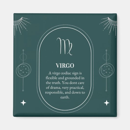 Virgo past naam 12 tekens van de Zodiac aan Magneet (Voorkant)