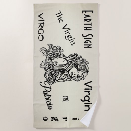 Virgo: persoonlijk goud in de dierentuin van de ma strandlaken (Voorkant)