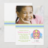 Virgo Photo Birthday Party Invitation Kaart (Voorkant / Achterkant)