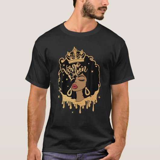 Virgo Queen | Afro Queen | Afrikaanse Amerikanen T-shirt (Voorkant)