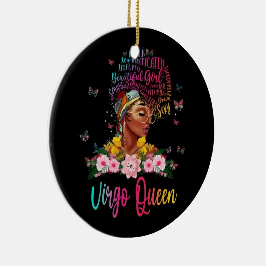 Virgo Queen Black Women Persistent Beautical Keramisch Ornament (Rechts)