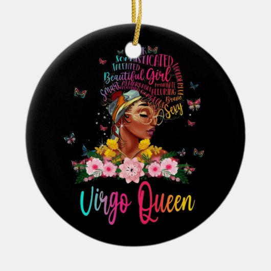 Virgo Queen Black Women Persistent Beautical Keramisch Ornament (Voorkant)