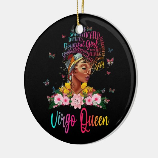 Virgo Queen Black Women Persistent Beautical Keramisch Ornament (Links)
