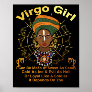 Virgo Queen Sweet als Snoep Birthday Black Women Poster