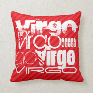 virgo; Scarlet Red Stripes Kussen