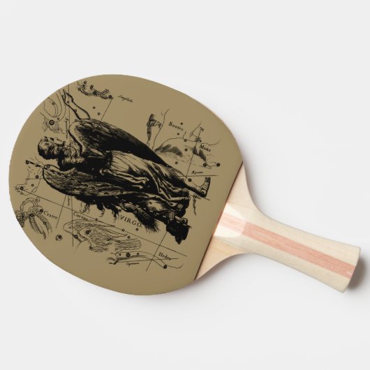 Virgo Sign Constellation Hevelius 1690 Tafeltennisbatje (Zijkant)