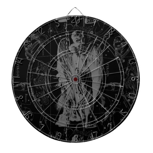 Virgo Sign Constellation Hevelius Black Decor Dartbord (Voorkant)